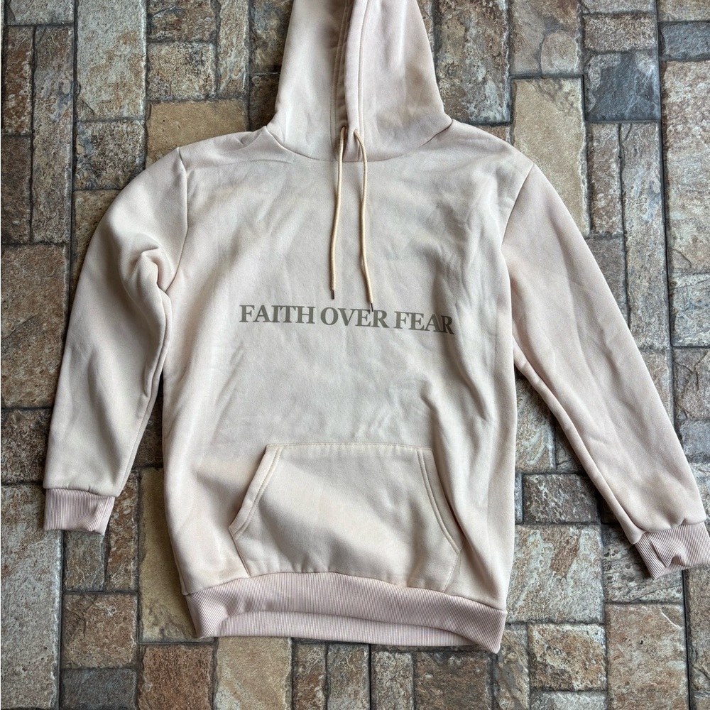 Faith Over Fear Cream Hoodie